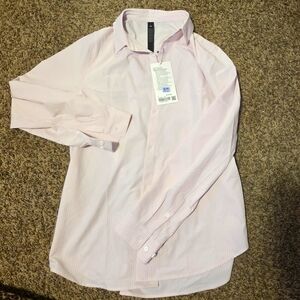 Lululemon Men's Pink Striped Classic Venture Shirt
